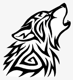 Tribal Wolf Png - Tribal Wolf Head Howling, Transparent Png, Transparent PNG