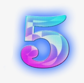 #ftestickers #typography #numbers #5 #neon #luminous - Transparent Number 5 Neon, HD Png Download, Transparent PNG