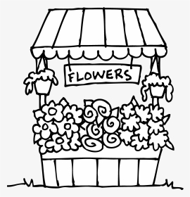Cute Flower Clipart Black And White Picture Black And - Flower Shop Clipart Black And White, HD Png Download, Transparent PNG
