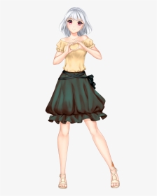 Anime Girls With White Hair And Black Eyes, HD Png Download, Transparent PNG