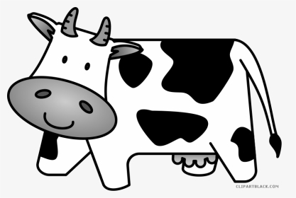 Transparent Cute Lion Clipart Black And White - Cute Cow Clipart Black And White, HD Png Download, Transparent PNG