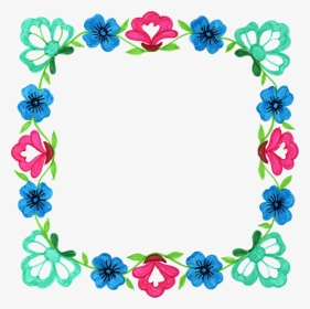 Transparent Square Frame Clipart - Png Flower Frame Square, Png Download, Transparent PNG