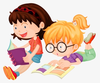 Two Girls Reading Clipart, HD Png Download, Transparent PNG