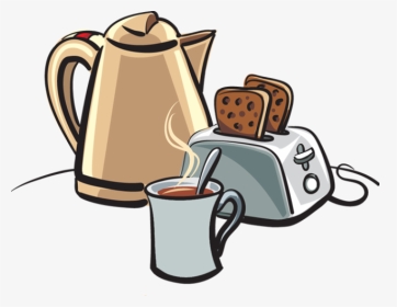 Transparent Eat Breakfast Clipart - Coffee And Toast Clipart, HD Png Download, Transparent PNG