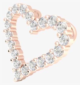 1 2ct Round Real Diamond Pave Heart Pendant For Women - Heart, HD Png Download, Transparent PNG