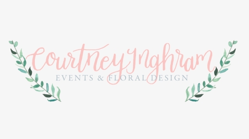 Blush And Blue Watercolor Garland Logo - Calligraphy, HD Png Download, Transparent PNG
