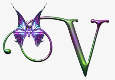 Butterfly Lettering V, HD Png Download, Transparent PNG