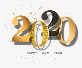 #happynewyear #newyear #2020 #glitter #black #gold - Calligraphy, HD Png Download, Transparent PNG