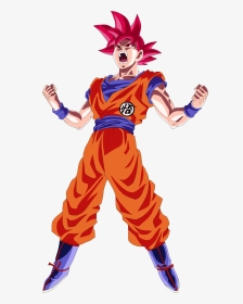 Goku Super Saiyan God Red Drawing - Super Saiyan God Goku Power Up, HD Png Download, Transparent PNG