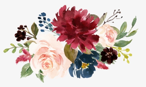 Burgundy And Navy Flower Bouquet 3 - Burgundy And Navy Flowers Png, Transparent Png, Transparent PNG