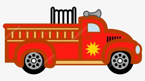 Firetruck Clipart Fire Truck Cartoon Stock Vector Transparent - Firetruck Clipart, HD Png Download, Transparent PNG