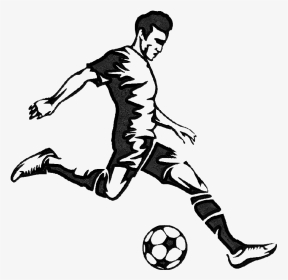 Soccer Player Black And White Clipart, HD Png Download, Transparent PNG