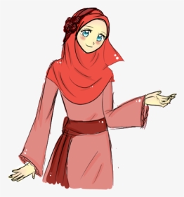 Muslimah Hijab Cartoon Png, Transparent Png, Transparent PNG