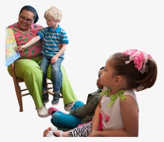 Preschool Teacher Sitting With A Student In Her Lap - Student Sitting In Teacher Lap, HD Png Download, Transparent PNG