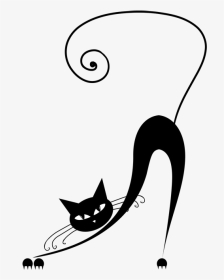Image Free Abstract Cat Silhouette - Cat Silhouette Drawings, HD Png Download, Transparent PNG