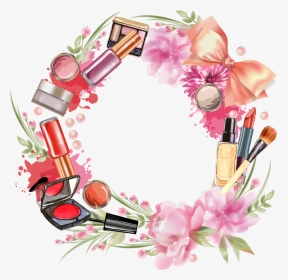 #sticker #frame #border #circle #roundframe #makeup - Cosmetics Clipart Png, Transparent Png, Transparent PNG