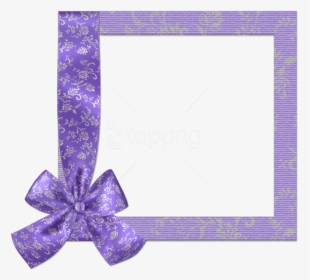 Free Png Cute Purple Png Frame With Bow Background - Cute Purple Frame Png, Transparent Png, Transparent PNG