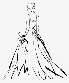 Drawing Dresses Line - Dress Drawing From The Back, HD Png Download, Transparent PNG