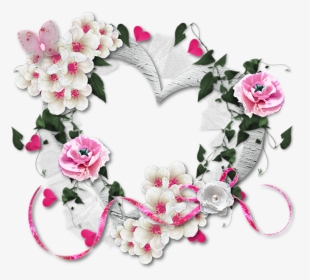 #valentine #love #heart #flowers #frame #freetoedit - Frame Heart Of Flowers, HD Png Download, Transparent PNG