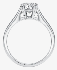 Solitaire系列圆形明亮式切工钻石订婚戒指 - Engagement Ring, HD Png Download, Transparent PNG