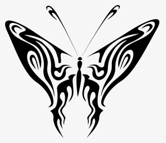 Tribal Line Art 23, Buy Clip Art - Blue Butterfly, HD Png Download, Transparent PNG