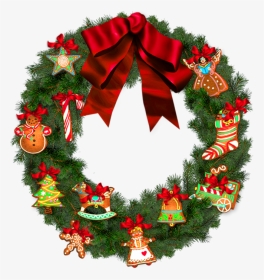 Transparent Background Christmas Wreath Clipart, HD Png Download, Transparent PNG