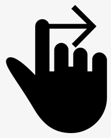 One Finger Swipe Right Gesture Of Black Hand Symbol - Finger, HD Png Download, Transparent PNG