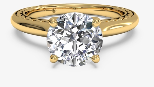 Rose Gold Solitaire With Diamond Band, HD Png Download, Transparent PNG