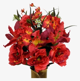 Fire Red Rose & Hydrangea Mix - Bouquet, HD Png Download, Transparent PNG