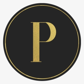 Black Circle Banner With Gold Letter P - Circle, HD Png Download, Transparent PNG