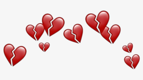 #red #heart #crown #heartcrown #aesthetic #tumblr - Blue Broken Heart Png, Transparent Png, Transparent PNG