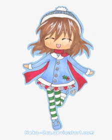 Christmas Anime Girl Chibi, HD Png Download, Transparent PNG
