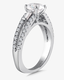 Solitaire With Side Accents Engagement Ring, HD Png Download, Transparent PNG