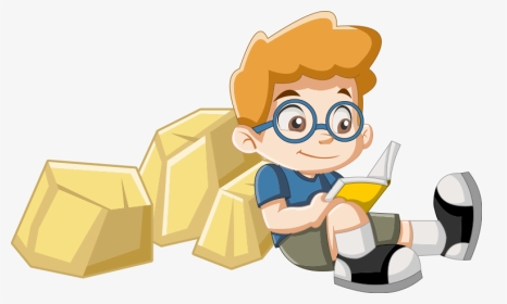 Animated Boy Reading Png, Transparent Png, Transparent PNG
