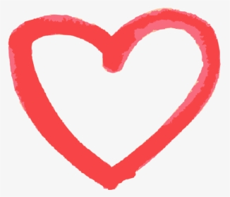 Hand Drawn Heart Vector Graphic Copy - Red Heart Drawing Png, Transparent Png, Transparent PNG