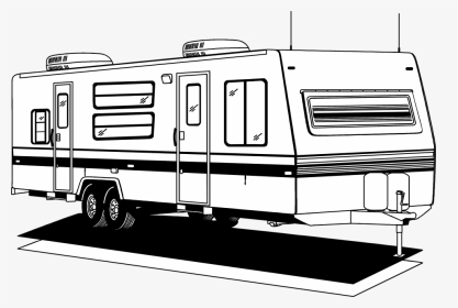 Free Camper Silhouette Cliparts, Download Free Clip - Rv Trailer Clip Art, HD Png Download, Transparent PNG