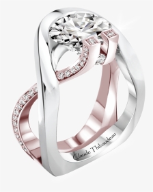 Claude Thibaudeau Design Avant Garde Style Micro Pave - Avant Garde Wedding Ring, HD Png Download, Transparent PNG