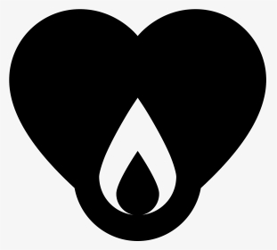 Fire In Heart Icon Free Download And Vector Png Flamme - Heart, Transparent Png, Transparent PNG