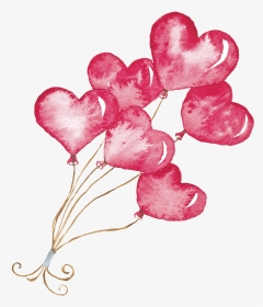 Adorno De Png Transparente Con Amor Globo - Valentines Day Clipart Watercolor, Png Download, Transparent PNG