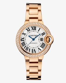 Ballon Bleu De Cartier, Automatic Pink Gold, Diamonds - Ladies Diamond Cartier Watch, HD Png Download, Transparent PNG
