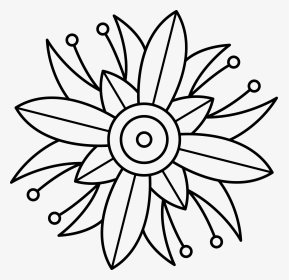 Picture Transparent Library Blackberry Drawing Flower - Clip Art Images Of Sunflower In Black, HD Png Download, Transparent PNG
