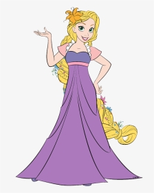 Banner Black And White Tangled Clip Art Disney - Cartoon Disney Princess Rapunzel, HD Png Download, Transparent PNG