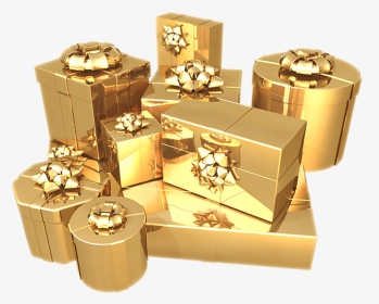 Gold Birthday Gift Png, Transparent Png, Transparent PNG