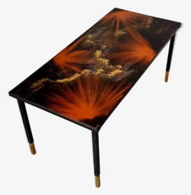 Coffee Table Brass Metal Lacquered Black Glass Top - Coffee Table, HD Png Download, Transparent PNG
