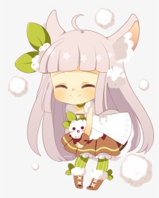 Chibi Girl Holding A Dog, HD Png Download, Transparent PNG