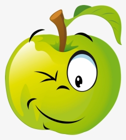 Apple Smiley Face Clipart Png Royalty Free Download - Fruits And Vegetables Emotions, Transparent Png, Transparent PNG