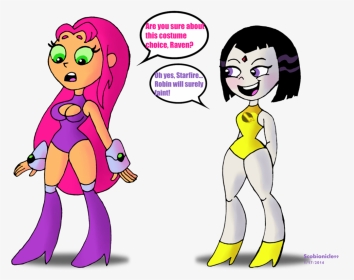 Starfire Drawing Starfire Drawing - Teen Titans Raven Cleavage, HD Png Download, Transparent PNG