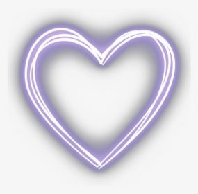 #neon #neonheart #neonsticker #heart #hearts #purple - Heart, HD Png Download, Transparent PNG