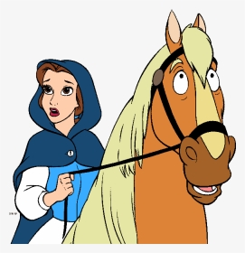 Belle Clipart From Disney S Beauty And The Beast - Bella Beauty And Beast On Horse, HD Png Download, Transparent PNG