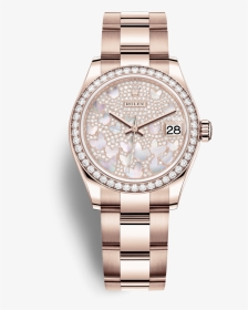 Rolex 278285rbr-0009 Datejust 31 Rose Gold / Diamond - Rolex Oyster Perpetual Datejust 31 Butterfly, HD Png Download, Transparent PNG